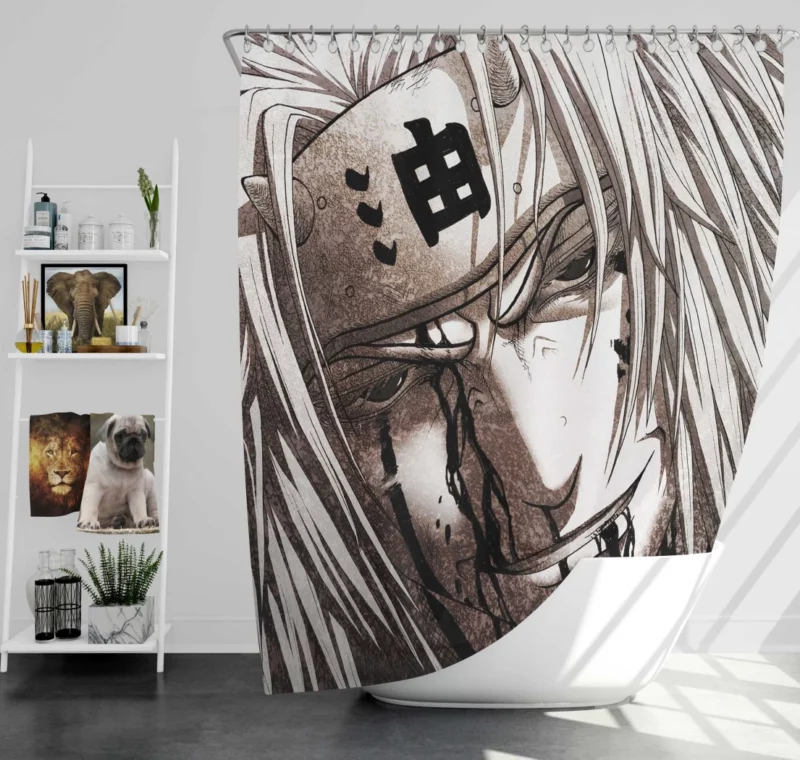 Jiraiya Legacy White-Haired Wound Anime Shower Curtain