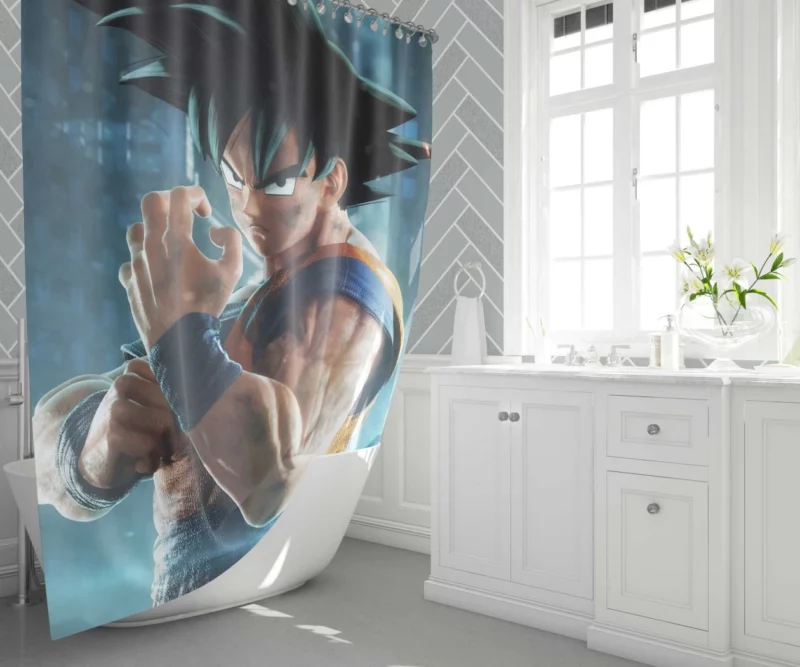 Joining the Fight Goku in Jump Force Anime Shower Curtain 1