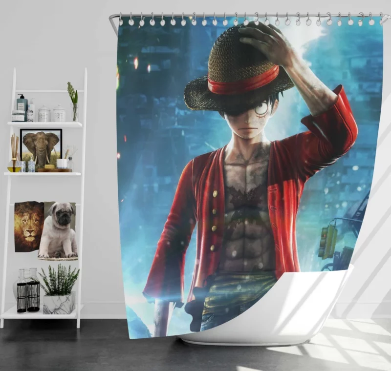 Jump Force Luffy Feat Anime Shower Curtain