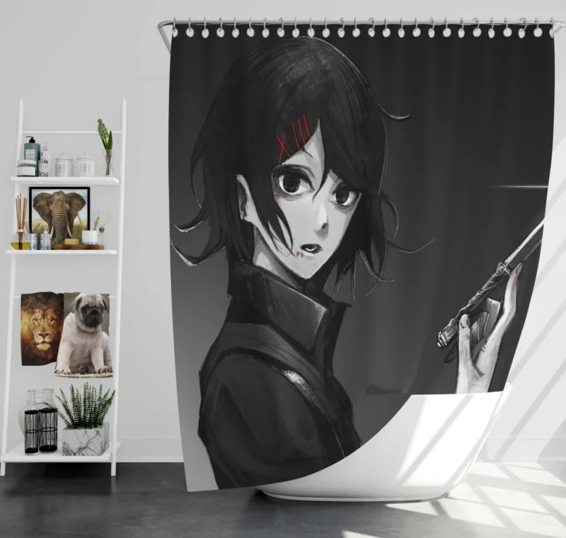 Juuzou Suzuya Ghoulish Pursuit Anime Shower Curtain