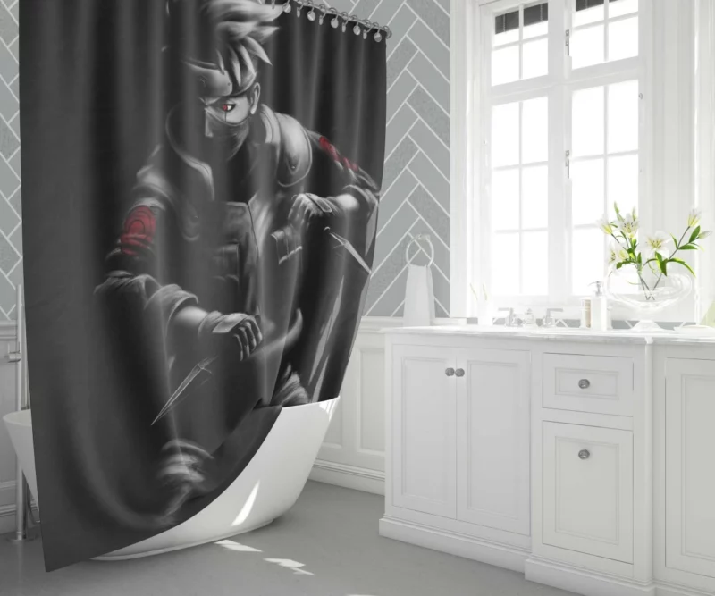 Kakashi Hatake Unveiled Wisdom Anime Shower Curtain 1