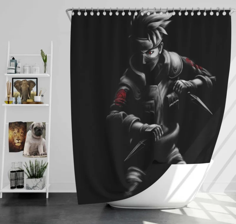 Kakashi Hatake Unveiled Wisdom Anime Shower Curtain