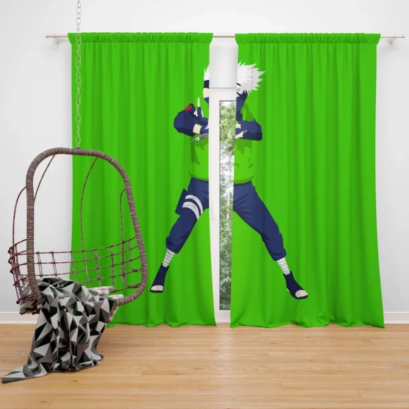 Kakashi Hatake White-Haired Hero Anime Curtain