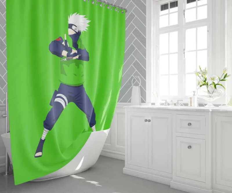 Kakashi Hatake White-Haired Hero Anime Shower Curtain 1