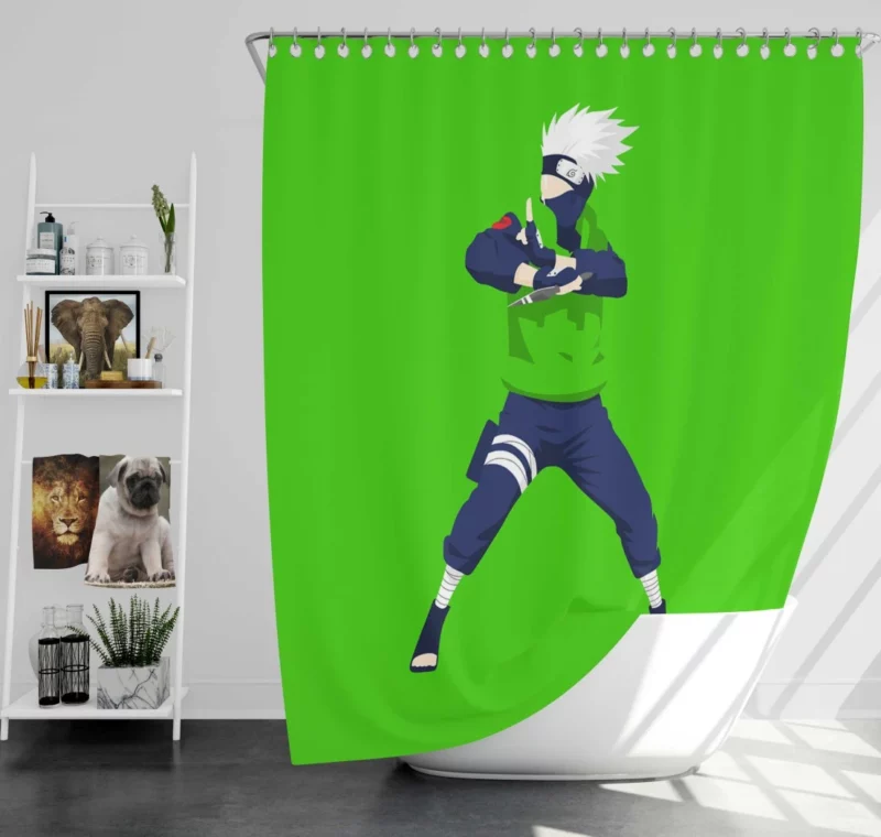 Kakashi Hatake White-Haired Hero Anime Shower Curtain