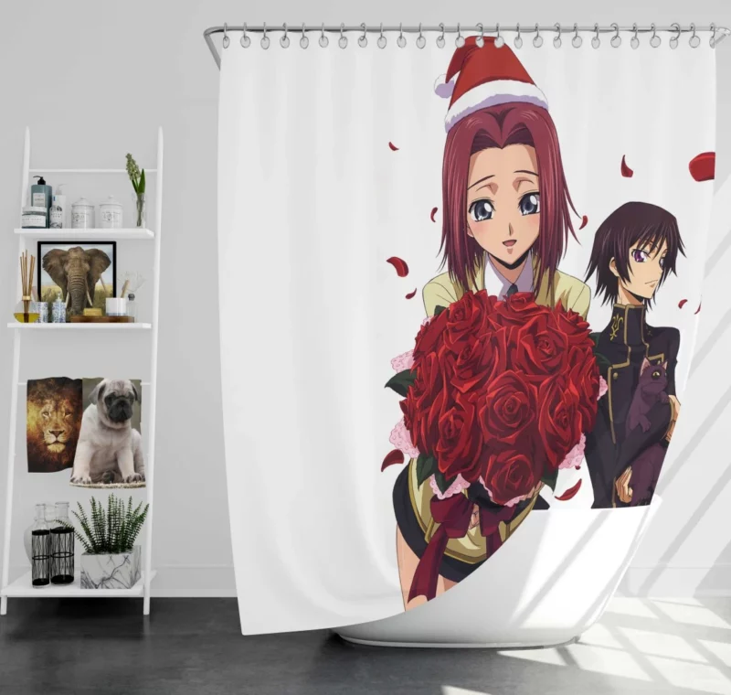 Kallen & Lelouch Story Anime Shower Curtain