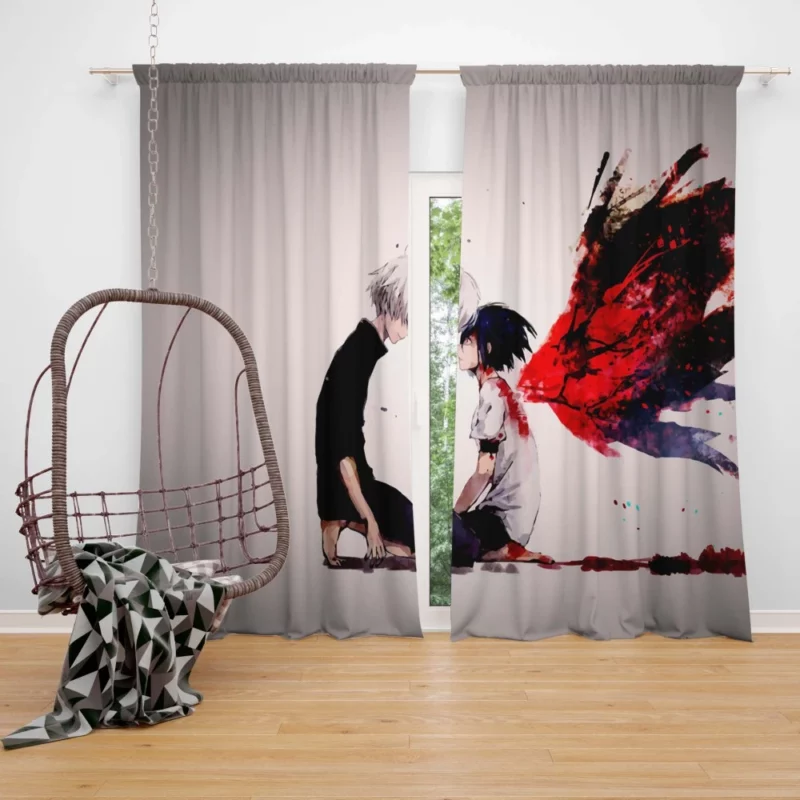 Kaneki and Touka Ghoulish Love Anime Curtain