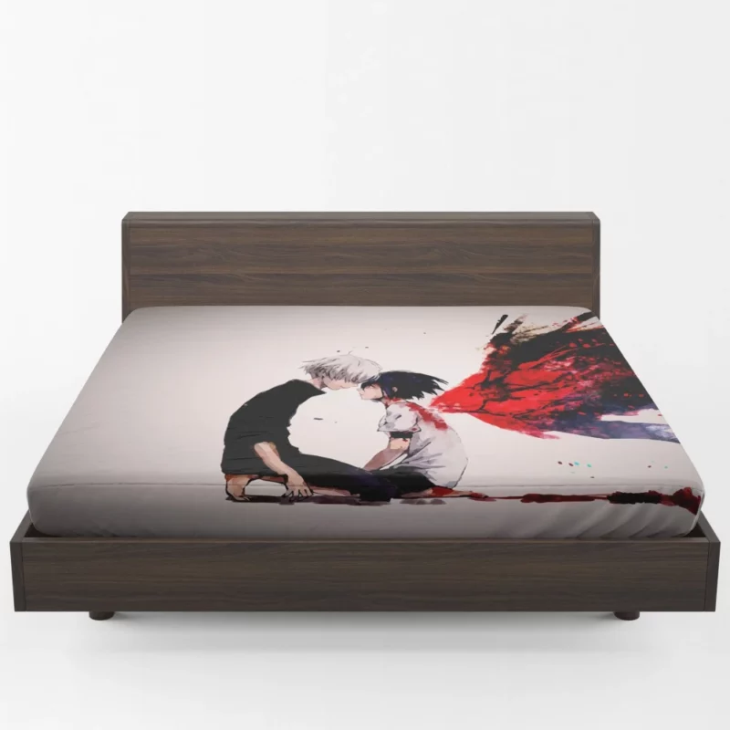 Kaneki and Touka Ghoulish Love Anime Fitted Sheet 1