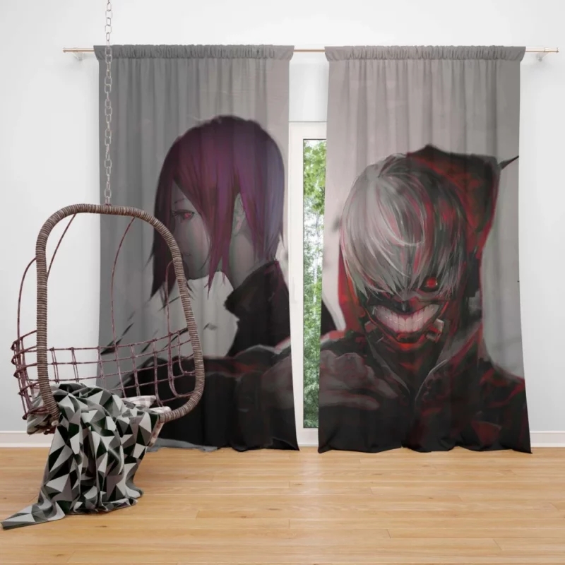 Kaneki and Touka Love Triumph Anime Curtain