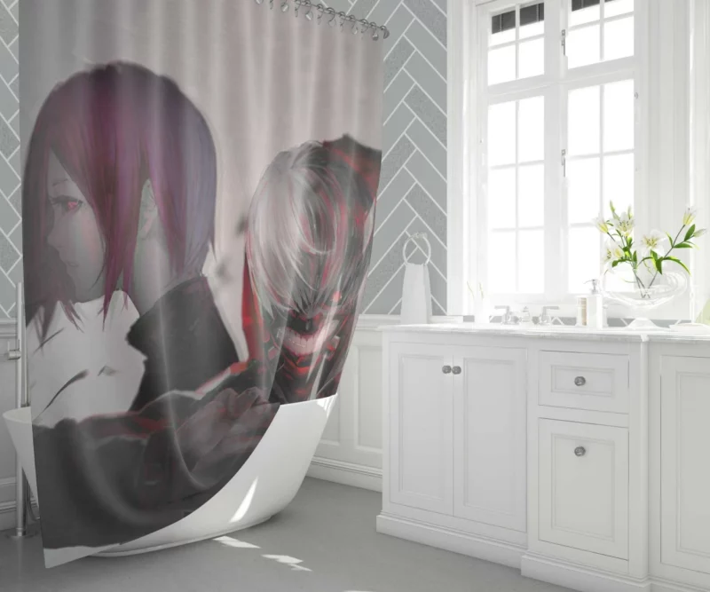 Kaneki and Touka Love Triumph Anime Shower Curtain 1