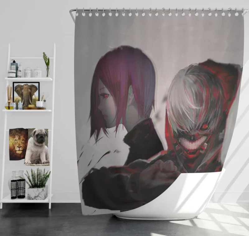 Kaneki and Touka Love Triumph Anime Shower Curtain