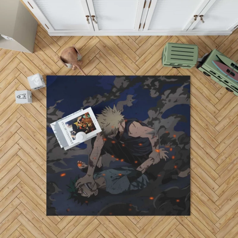 Katsuki Bakugou and Izuku Midoriya Dynamics Anime Rug