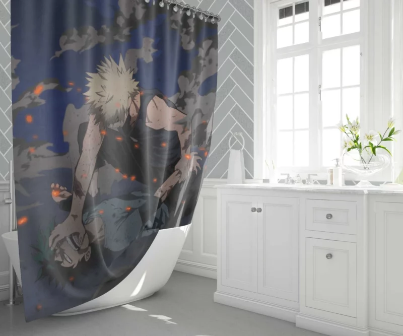 Katsuki Bakugou and Izuku Midoriya Dynamics Anime Shower Curtain 1