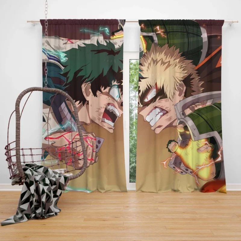 Katsuki Bakugou and Izuku Midoriya Rivalry Anime Curtain