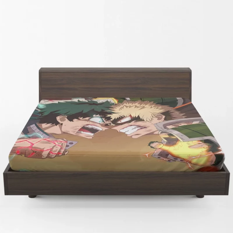 Katsuki Bakugou and Izuku Midoriya Rivalry Anime Fitted Sheet 1