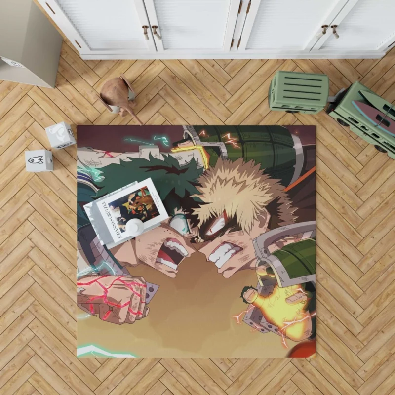 Katsuki Bakugou and Izuku Midoriya Rivalry Anime Rug