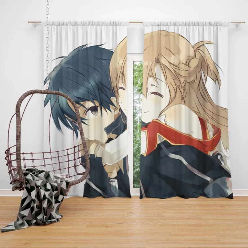 Kazuto Kirigaya and Asuna Yuuki Tale Anime Curtain