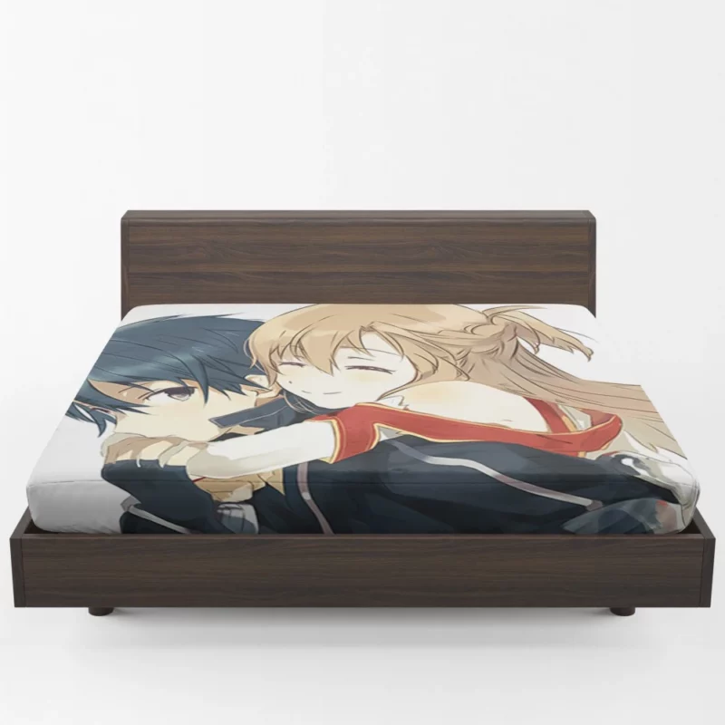 Kazuto Kirigaya and Asuna Yuuki Tale Anime Fitted Sheet 1