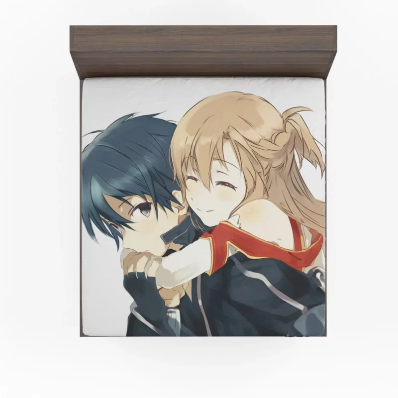 Kazuto Kirigaya and Asuna Yuuki Tale Anime Fitted Sheet