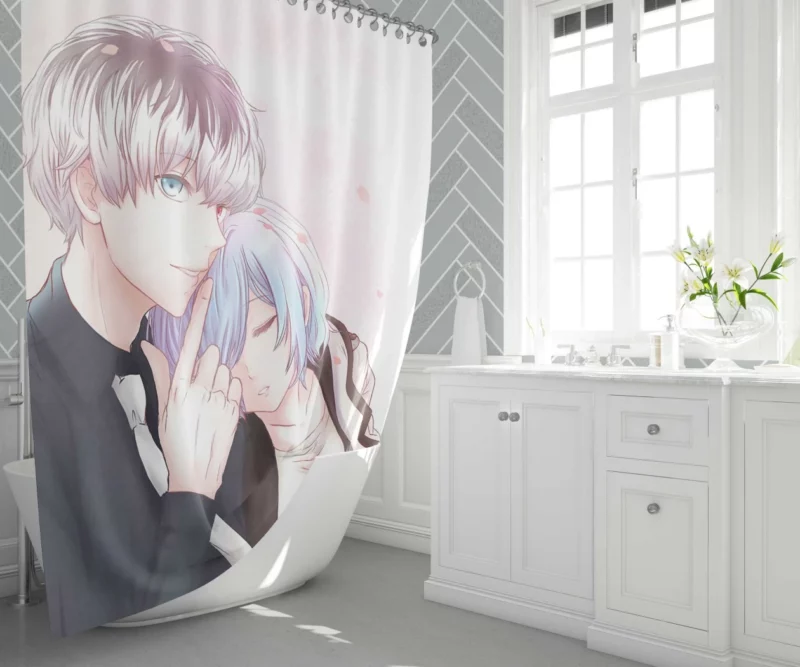 Ken Kaneki and Touka Reunion Anime Shower Curtain 1