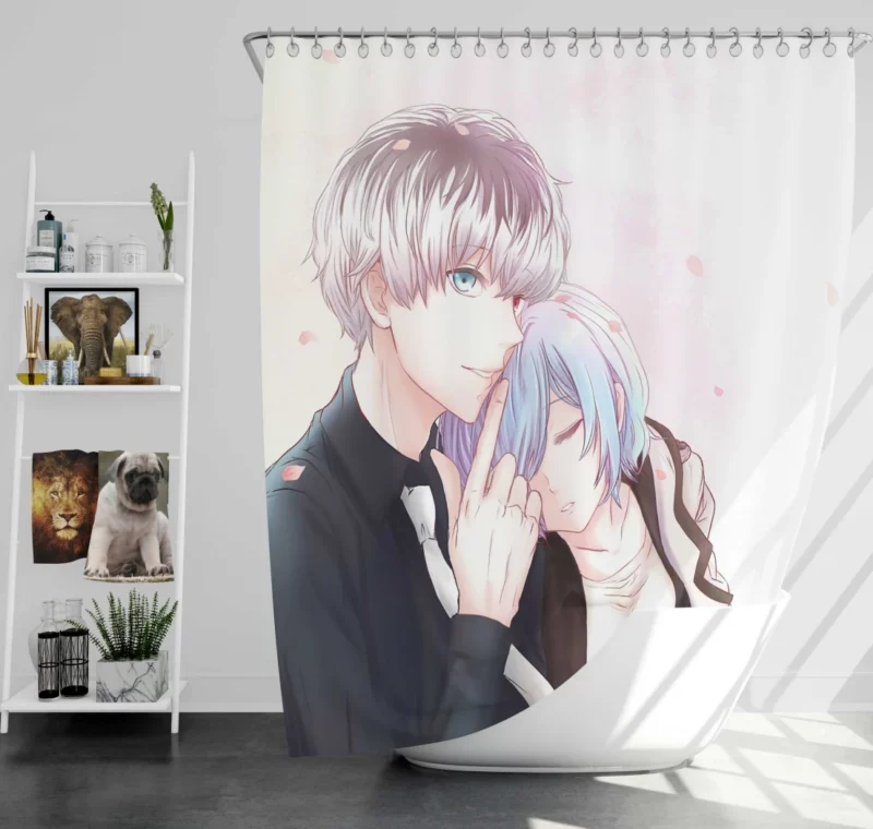 Ken Kaneki and Touka Reunion Anime Shower Curtain