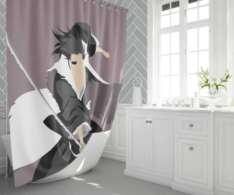 Kenpachi Zaraki Bleach Fierce Captain Anime Shower Curtain 1