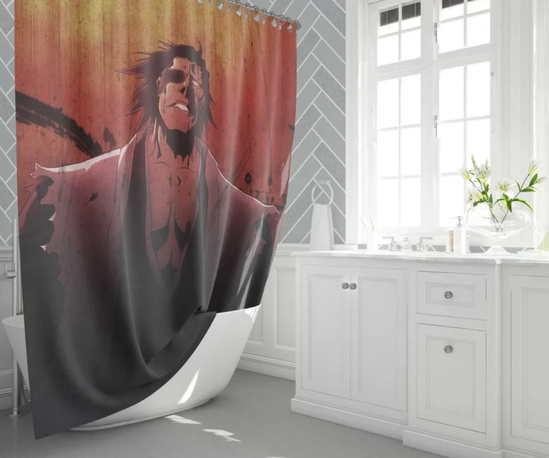 Kenpachi Zaraki Bleach Unstoppable Warrior Anime Shower Curtain 1