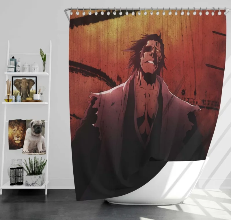 Kenpachi Zaraki Bleach Unstoppable Warrior Anime Shower Curtain