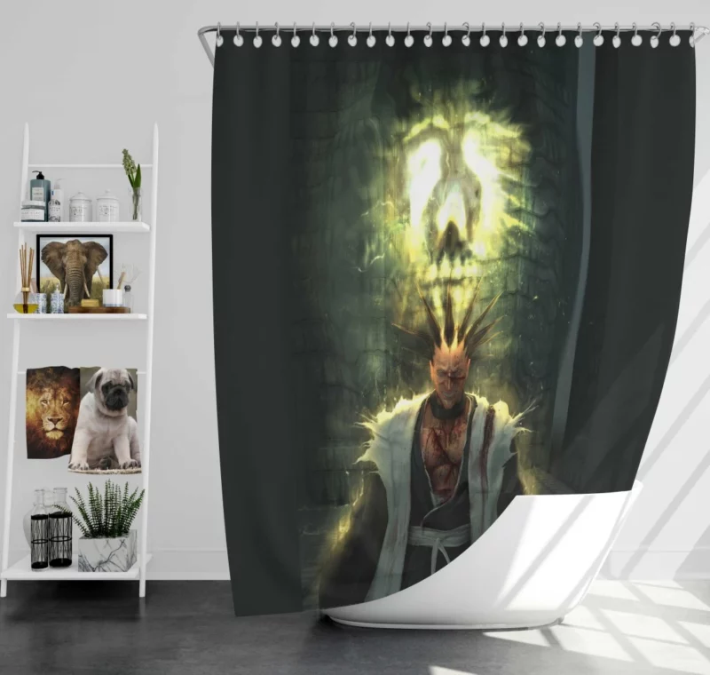 Kenpachi Zaraki Soul Society Warrior Anime Shower Curtain