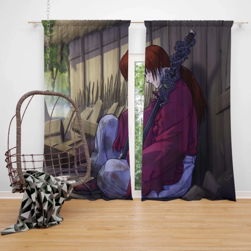 Kenshin Himura Samurai Battousai Anime Curtain