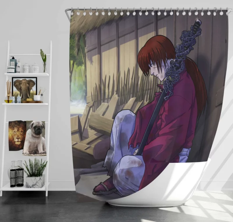 Kenshin Himura Samurai Battousai Anime Shower Curtain