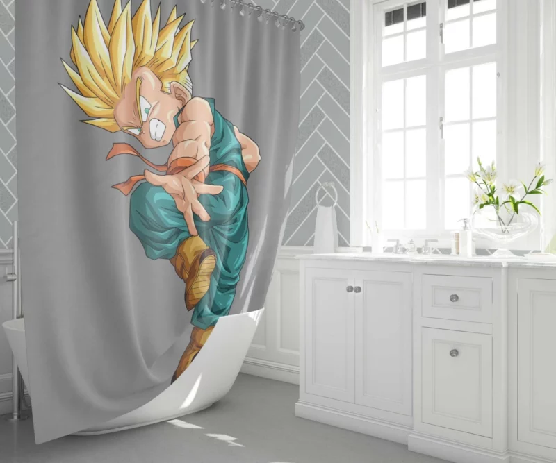 Kid Trunks Young Hero of Dragon Ball Z Anime Shower Curtain 1