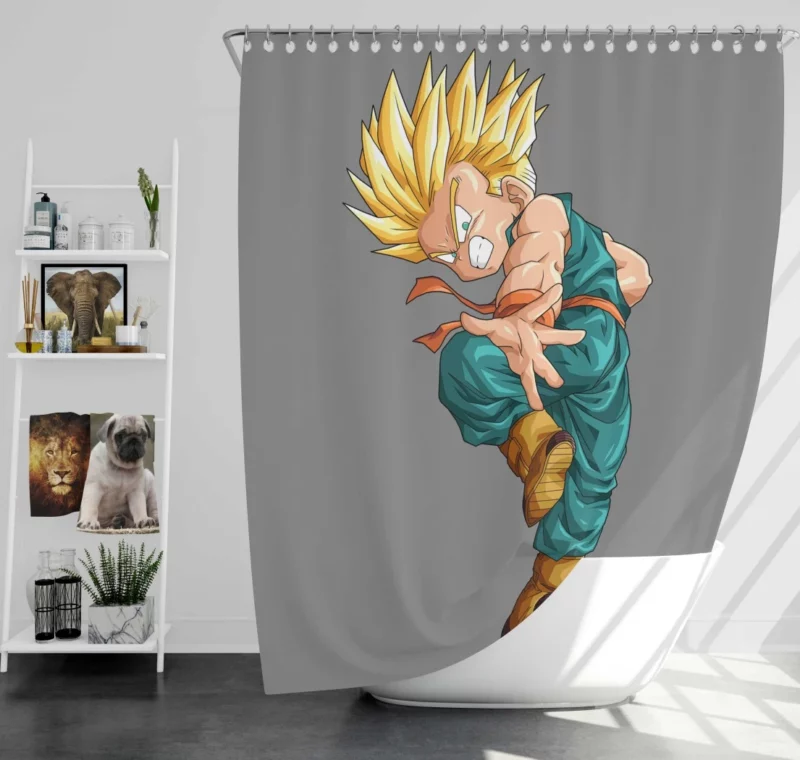 Kid Trunks Young Hero of Dragon Ball Z Anime Shower Curtain