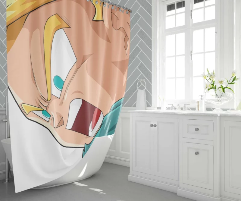 Kid Trunks as SSJ Fierce Fighter Anime Shower Curtain 1