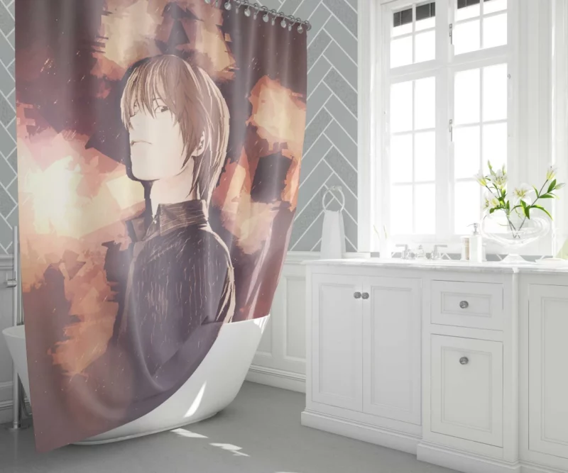 Kira Reign Light Yagami Path Anime Shower Curtain 1