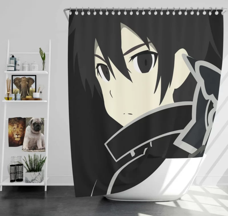 Kirigaya Minimalist Sword Art Online Anime Shower Curtain