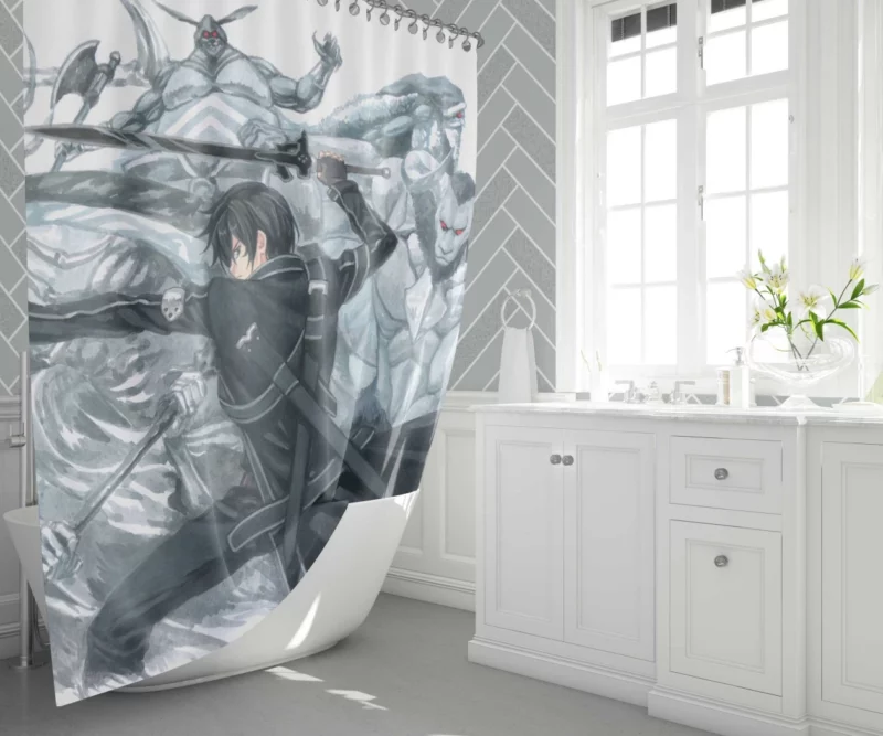 Kirigaya Sword Art Online Journey Anime Shower Curtain 1