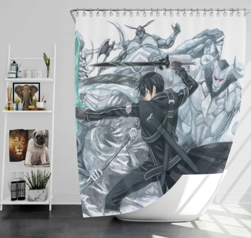 Kirigaya Sword Art Online Journey Anime Shower Curtain