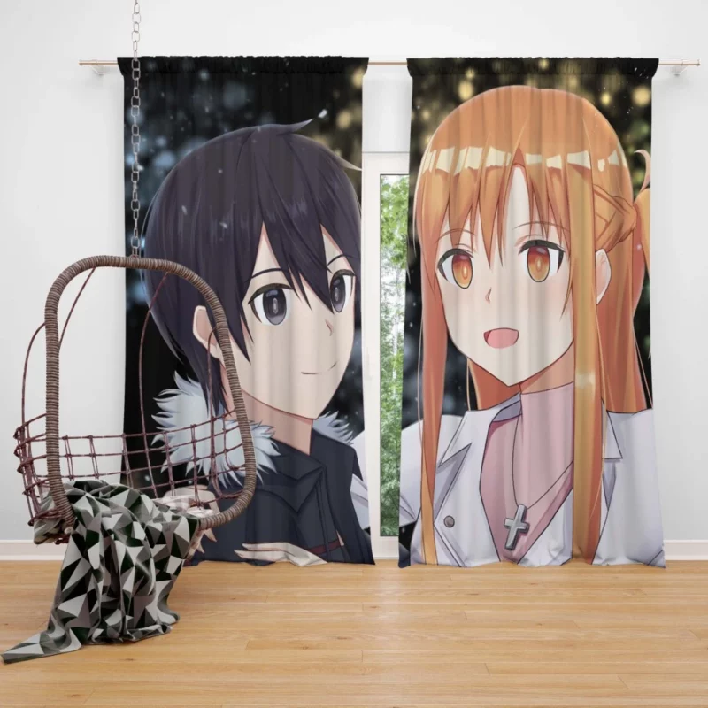 Kirigaya and Asuna Dual Protagonists Anime Curtain