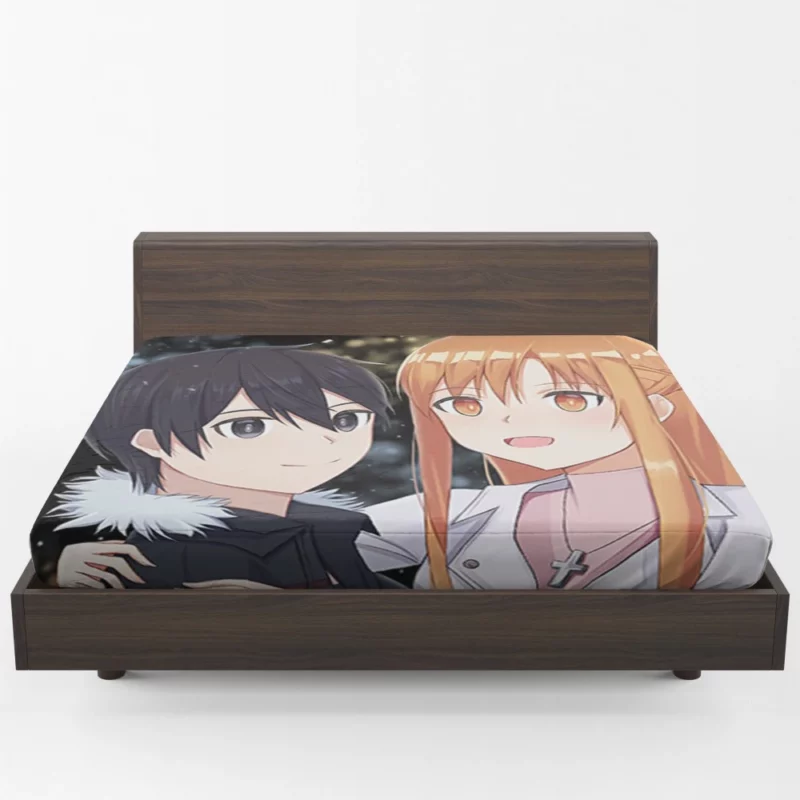 Kirigaya and Asuna Dual Protagonists Anime Fitted Sheet 1