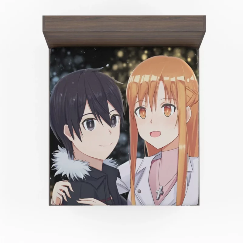 Kirigaya and Asuna Dual Protagonists Anime Fitted Sheet