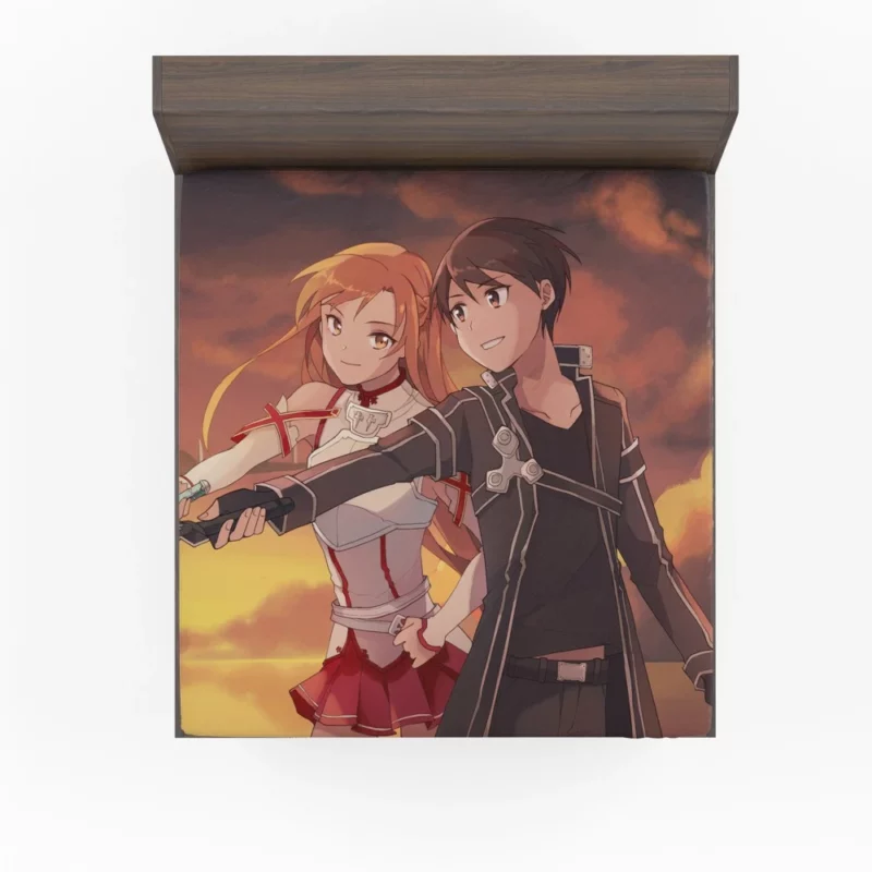 Kirigaya and Asuna Iconic Sword Art Online Duo Anime Fitted Sheet