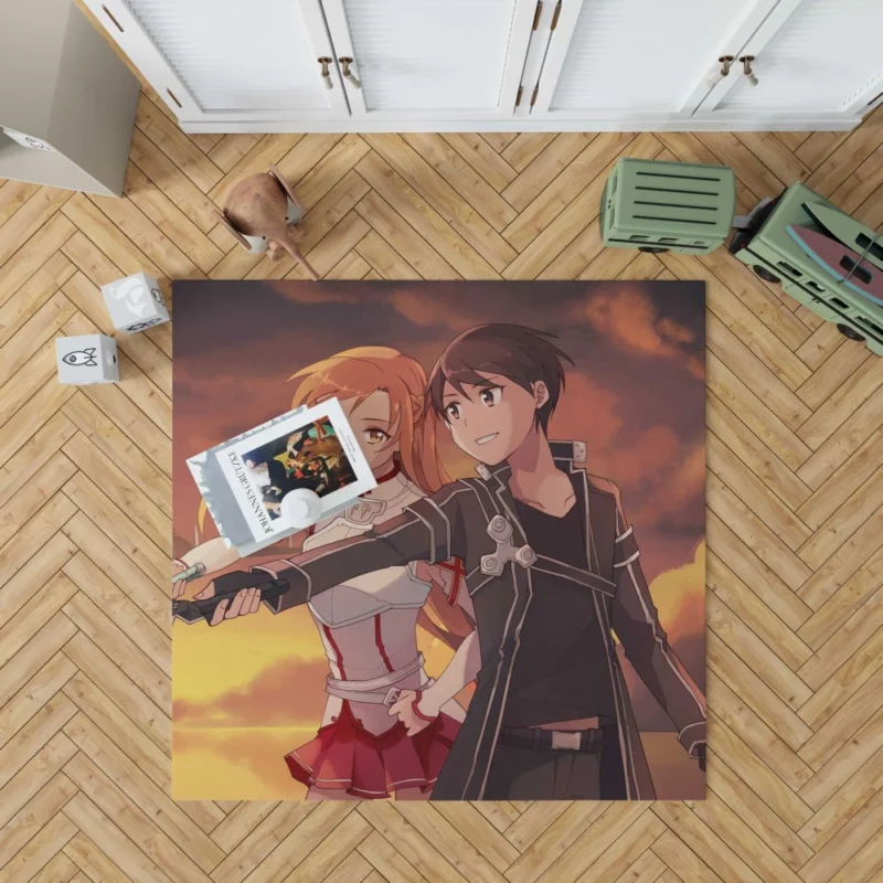 Kirigaya and Asuna Iconic Sword Art Online Duo Anime Rug