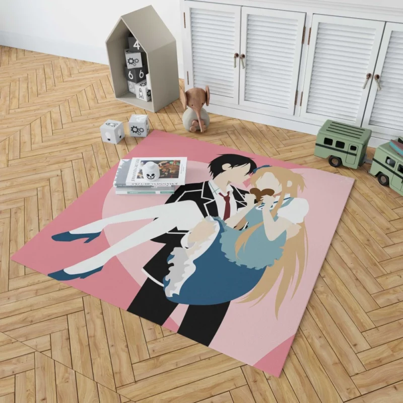 Kirigaya and Asuna Valentine Minimalism Anime Rug 1