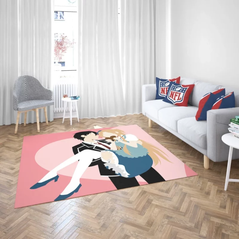 Kirigaya and Asuna Valentine Minimalism Anime Rug 2