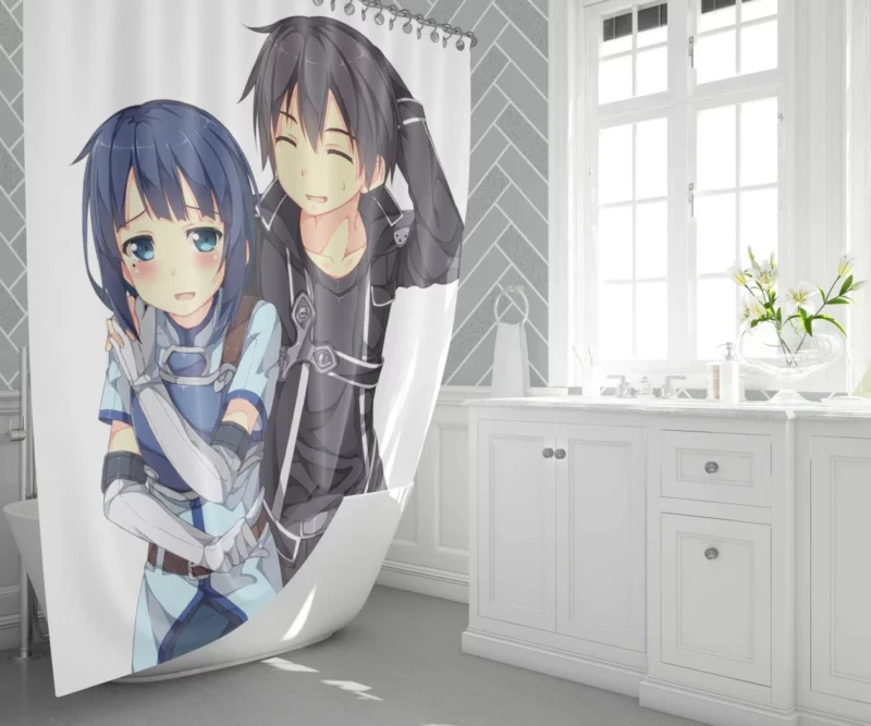 Kirito Adventures in Aincrad Anime Shower Curtain 1