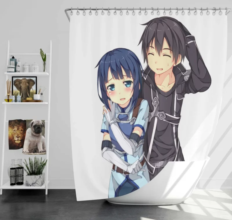 Kirito Adventures in Aincrad Anime Shower Curtain