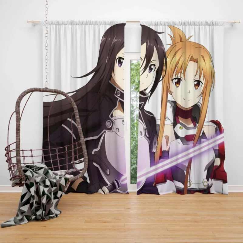 Kirito Asuna and Leafa Uniting Factions Anime Curtain