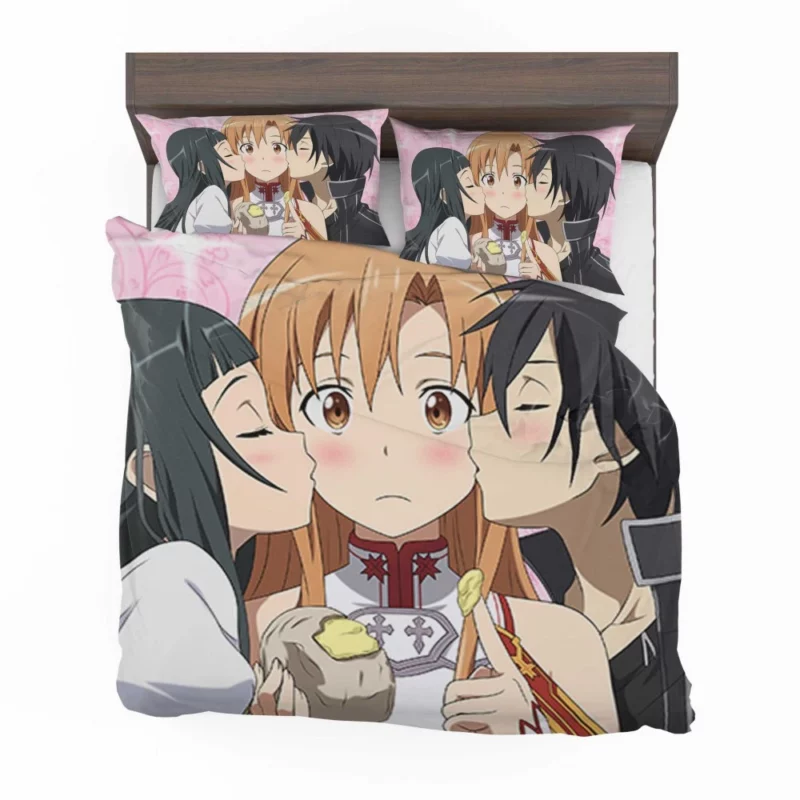 Kirito Asuna and Yui Dynamic Anime Bedding Set 1