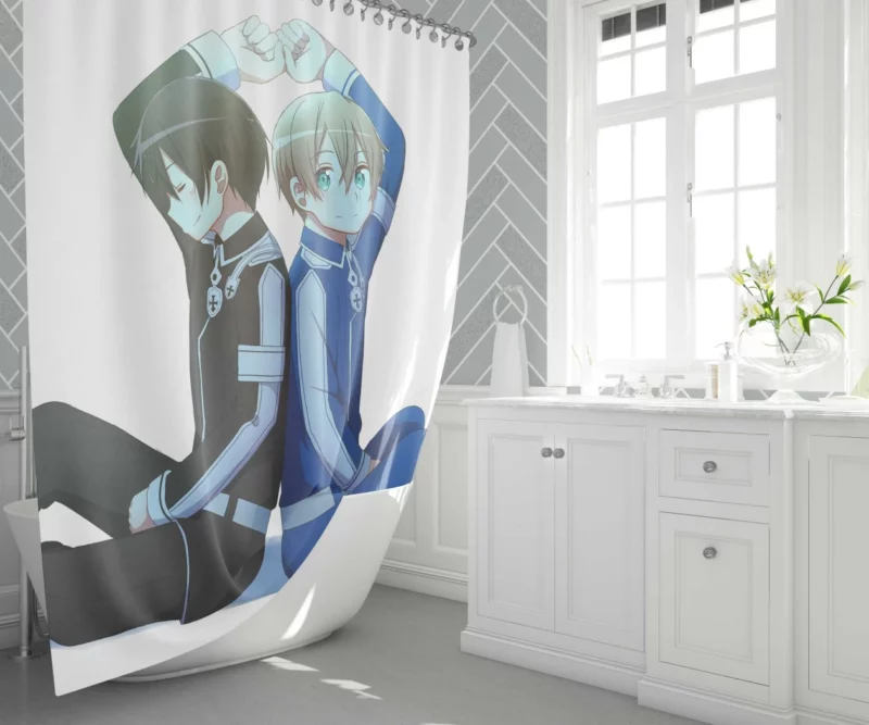 Kirito & Eugeo Swordsmen Bond Anime Shower Curtain 1